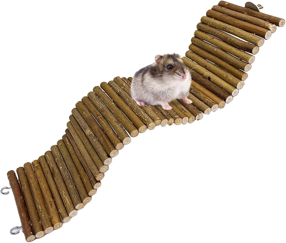 25.6 × 3.9 in Wood Hamster Bridge Rat Climb Toys for Gerbil Mouse - 1PCS 15.7x3.9in