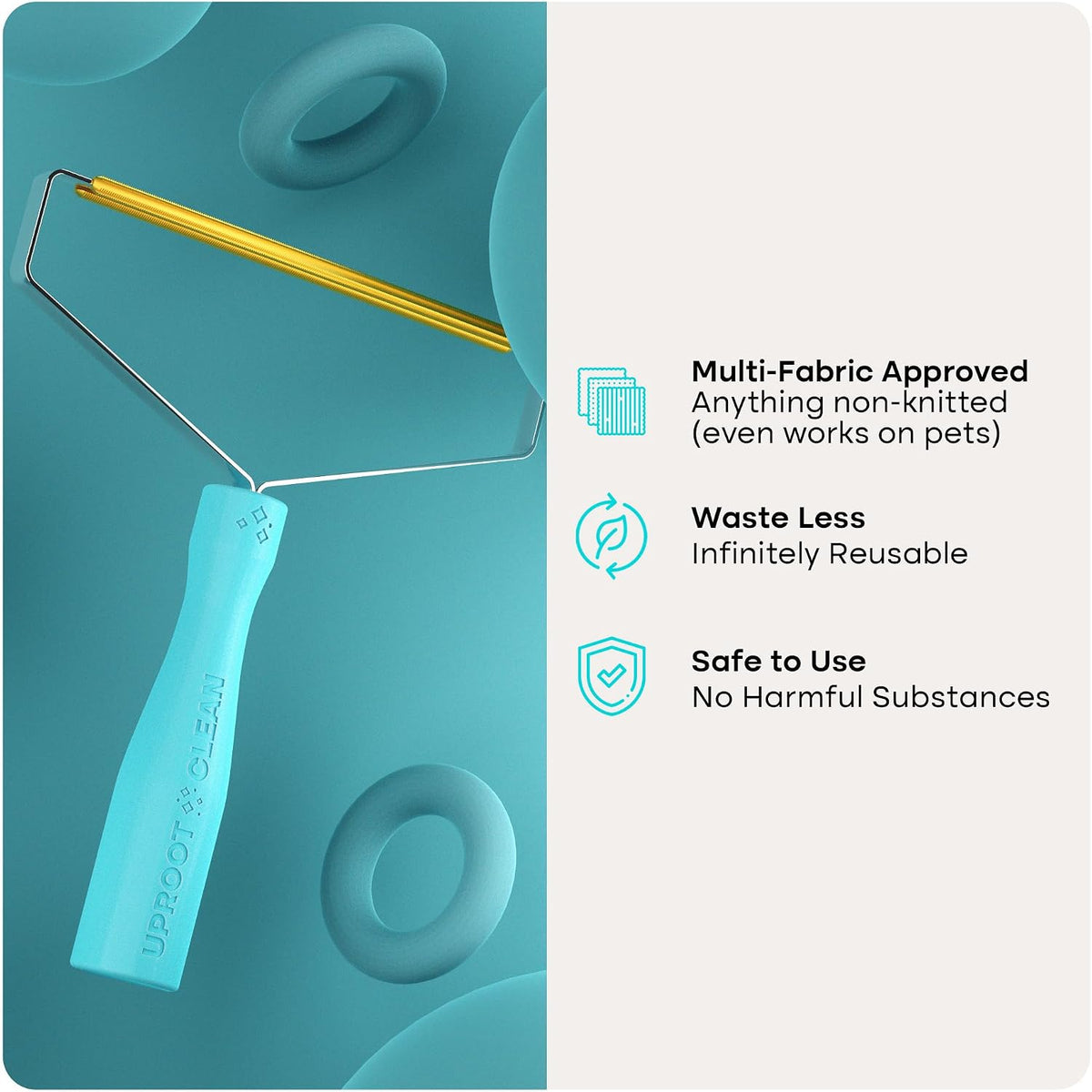 Uproot Clean Pro Pet Hair Removal Tool, Multi-Fabric Edge - Blue / 2 Pack - image 4