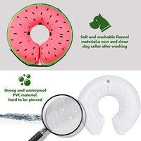 Katoggy Inflatable Dog Cone Collar for Small Medium Large Dogs and Cats - Soft Adjustable Blow up Donut E-Collar for Post-Surgery Recovery