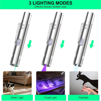 Cat Toy, USB Rechargeable, 3 Light Modes, 5 Fun Patterns, Indoor – Essentials for Cats - 1pcs green light - image 4