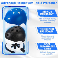 Toddler Kids Bike Helmet Set with Knee Elbow Pads - Blue / Small: 20.1"-21.2"/51-54cm - image 2