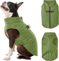 Gooby Puffer Vest Dog Jacket - Large chest (20.75") / Green