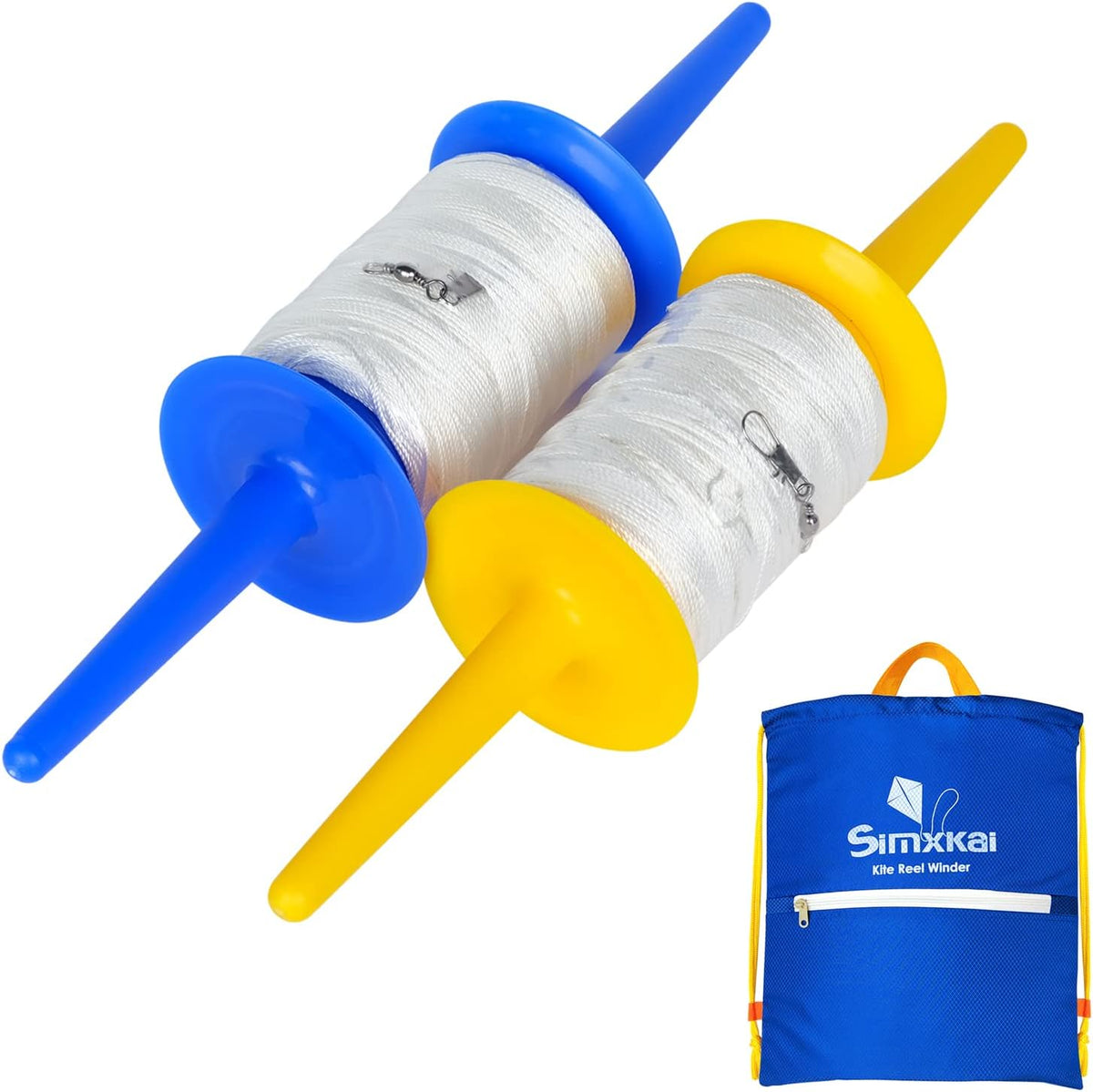 Simxkai Spool, Twisted Kite Line - 2pack(Blue Yellow)