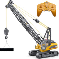 Hitish 1:14 scale remote control tower crane truck with 15 channel 2.4GHz controller