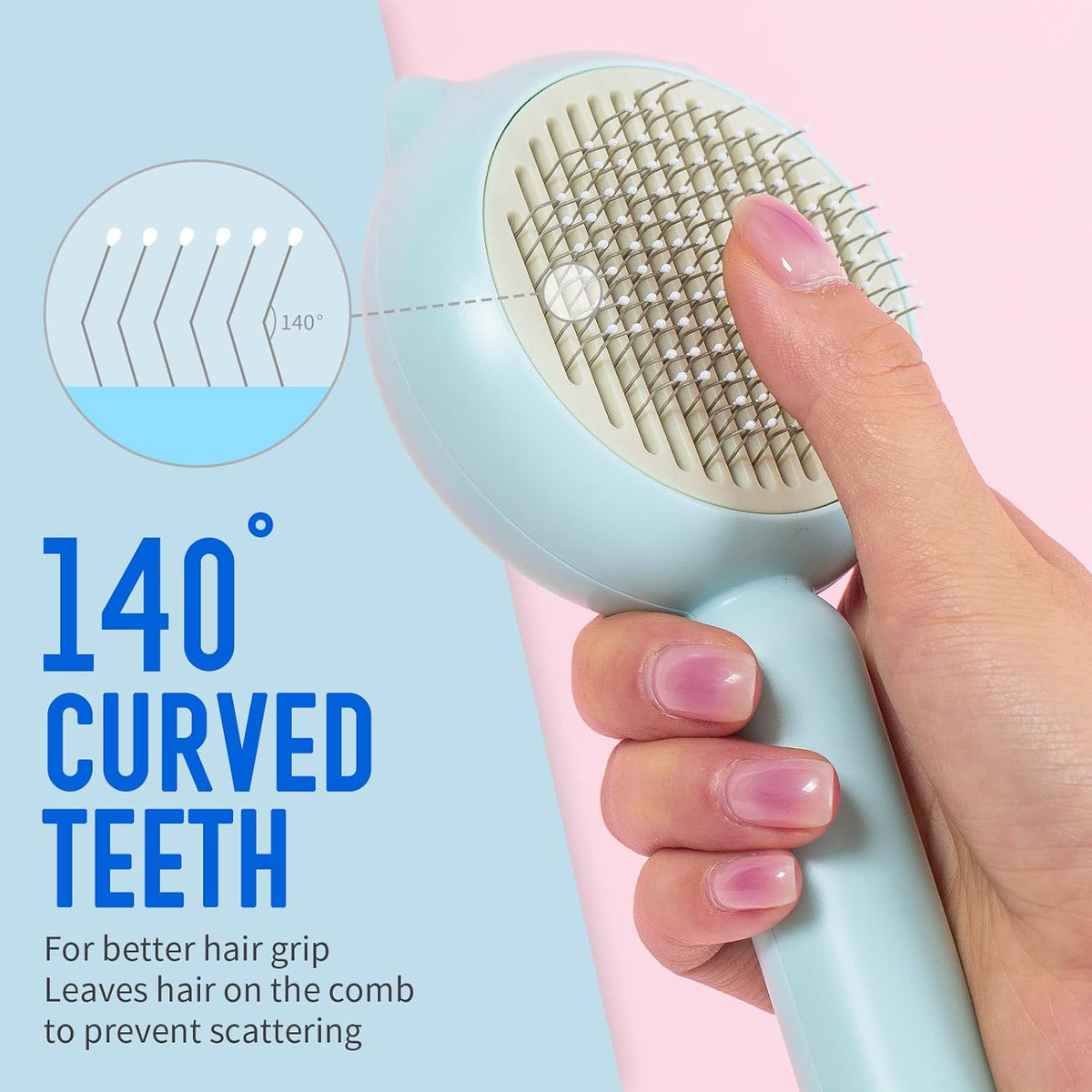Cat Brush for Indoor Cats for Shedding, Dog Brush - Light Blue - image 4