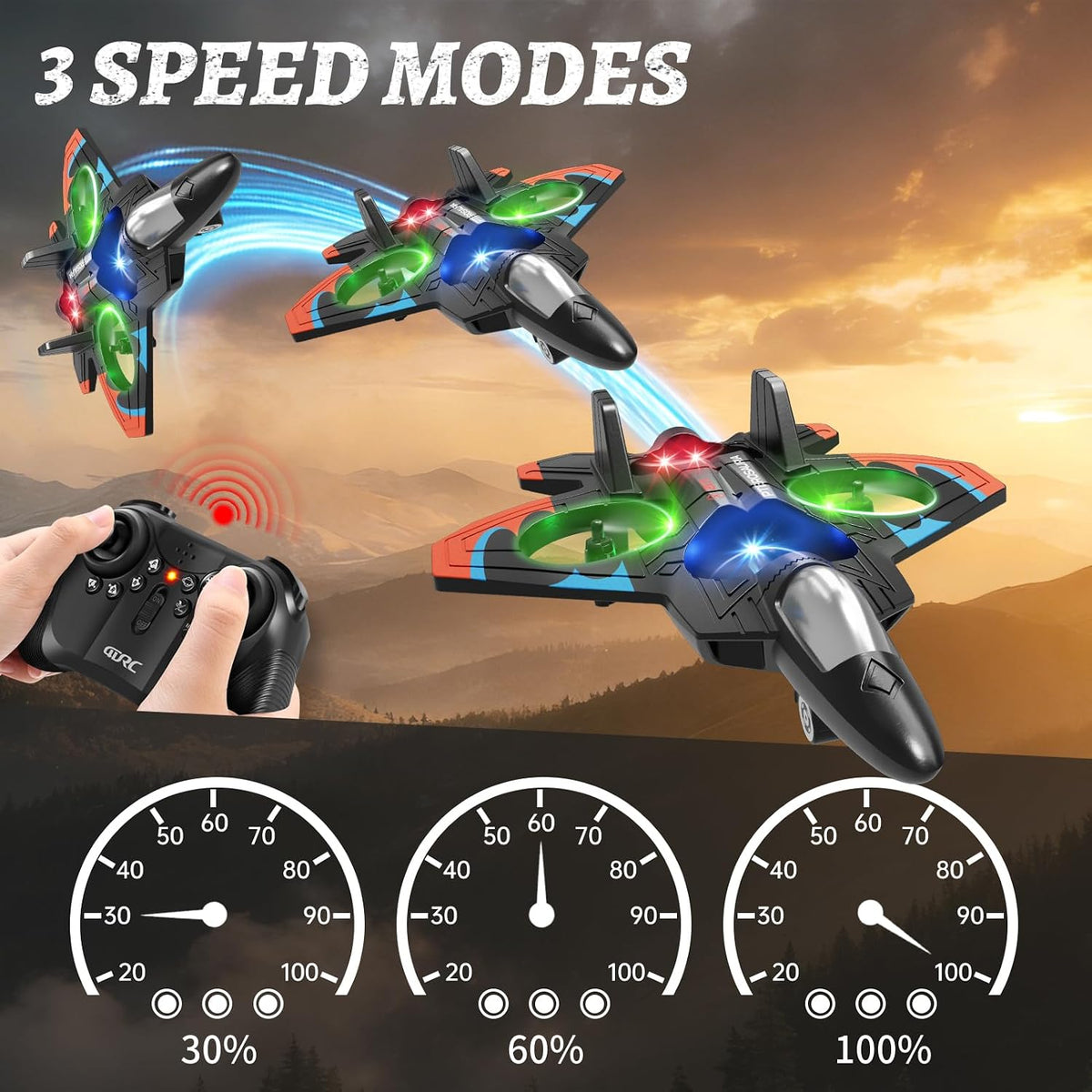 4DRC V32 Foam Remote Control Airplanes RC Planes for Kids Adults - Orange-4 Batteries - image 3