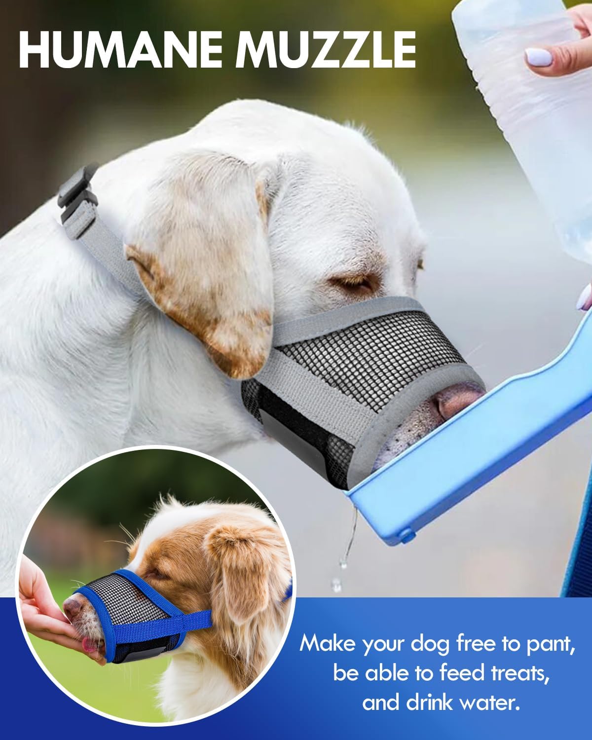 Dog Muzzle, Soft Air Mesh Muzzles for Large Sized Dogs - Grey / XL - image 3