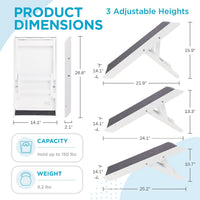 Internet's Best Adjustable Pet Ramp - White - 13" - image 3
