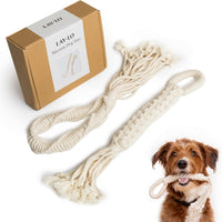 LAY LO Natural Cotton Dog Rope Toy for Small & Medium Dogs
