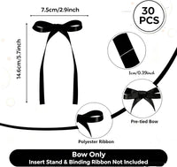 30 Pack Bow Cake Toppers Black Ribbon Bows for Cake Halloween Party - Black - image 2