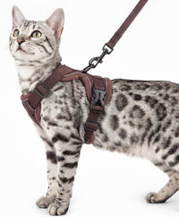 Cat Harness and Leash Set, Escape Proof Cat Vest, XL - Brown / XX-Large