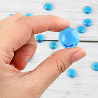 FUTUREPLUSX 1LB Light Blue Flat Glass Marbles, Glass Pebbles Vase Fillers for Centerpieces, Fish Tank for Aquarium Gravel Decor Table Scatter Art Craft