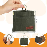 2PC Dog Treat Pouch,Dog Training Treat Reward Bag,Portable Puppy Hand Free Dog Walking Bag,Auto Closing Dog Food Dispenser,Behavior Aids for Puppy Travel or Outdoor(Green+Grey)