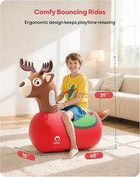 QPAU Inflatable Dinosaur Bouncy Hopper Toy - Reindeer / 1 Pack - image 2