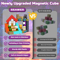 SSAWER 48 piece magnetic blocks travel set with colorful building cubes - view 40