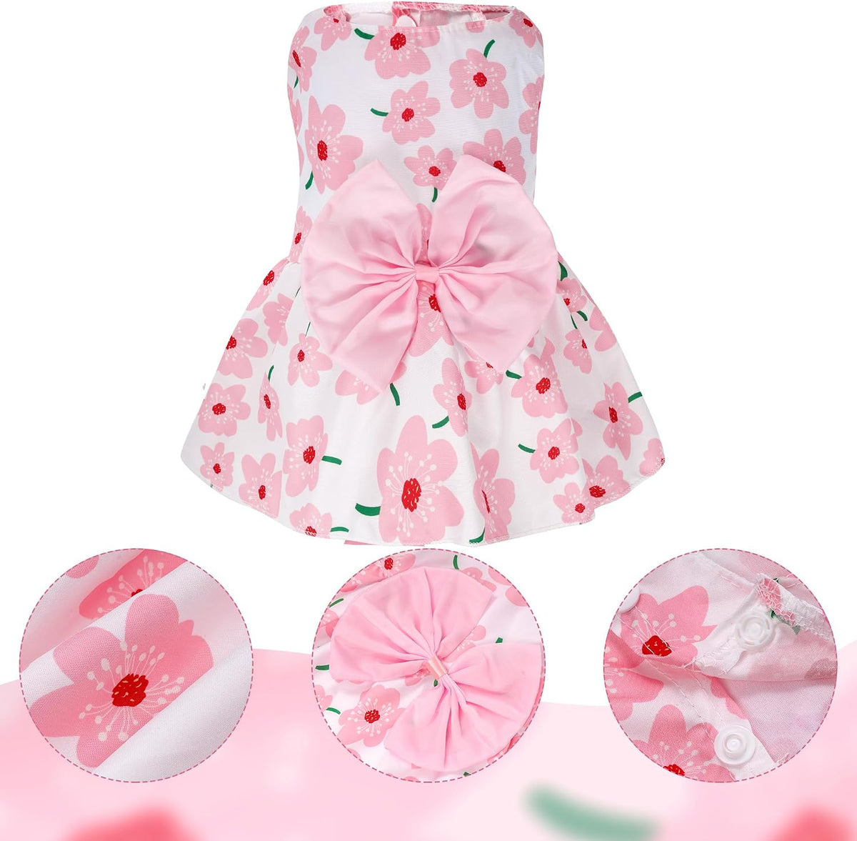 choyaxo Floral Dog Dress Cute Dog Skirt Pet Dress Summer Pet Clothes - Floral / Medium - image 3