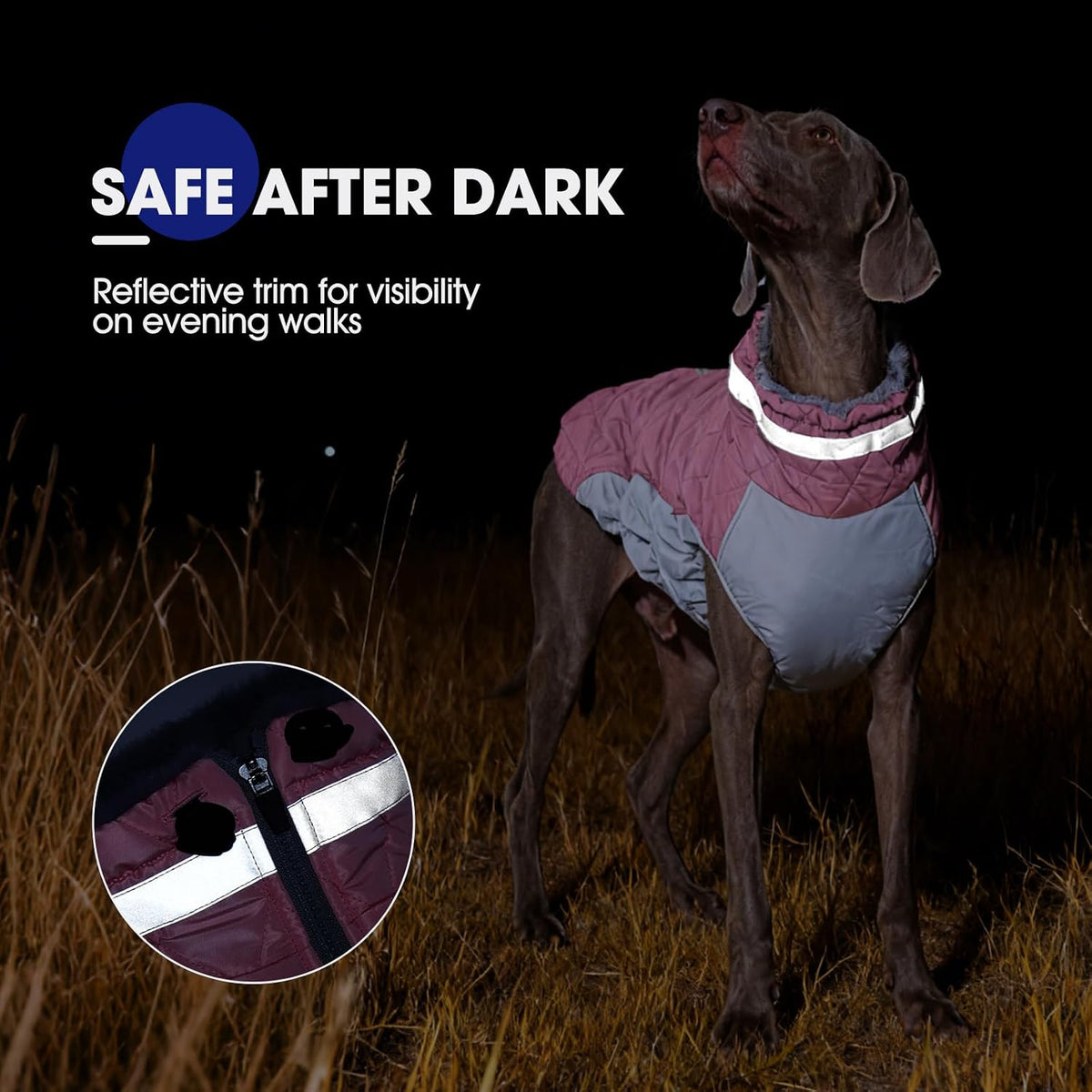 Dog Cold Weather Coats Reflective Dog Warm Jacket with Harness – Essentials for Dogs - Pink / XS(chest:14in) - image 4