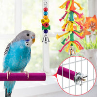 KATUMO Bird Toys, Parakeet Swing Parrot Ladder Cockatiel Perch Conure Hanging Bell Toys - Colored ladder set (8 IN 1) - image 4