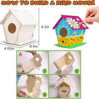hapray 4 Pack Bird House Craft Kit - 12 Pack - image 4