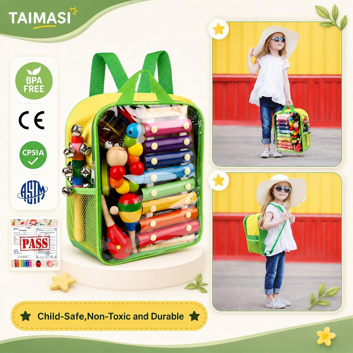 Kids Musical Instruments, 33Pcs 18 Types Wooden Percussion Instruments Tambourine Xylophone Toys - image 3