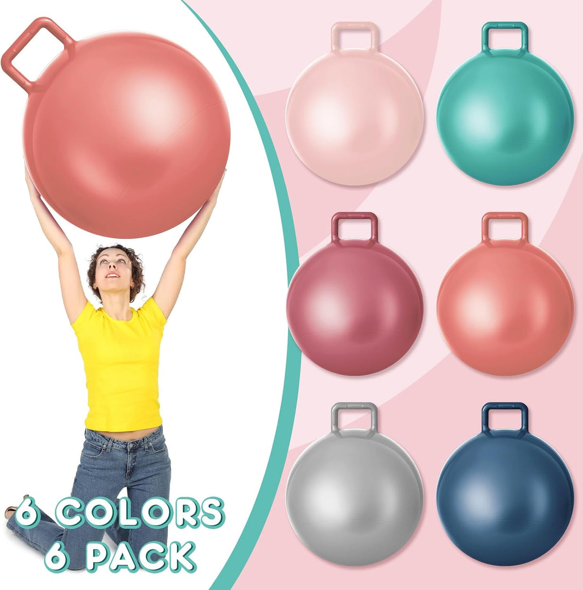 Lewtemi 6 Pcs Hopper Ball with Handle - Boho Color / 32 Inch - image 4