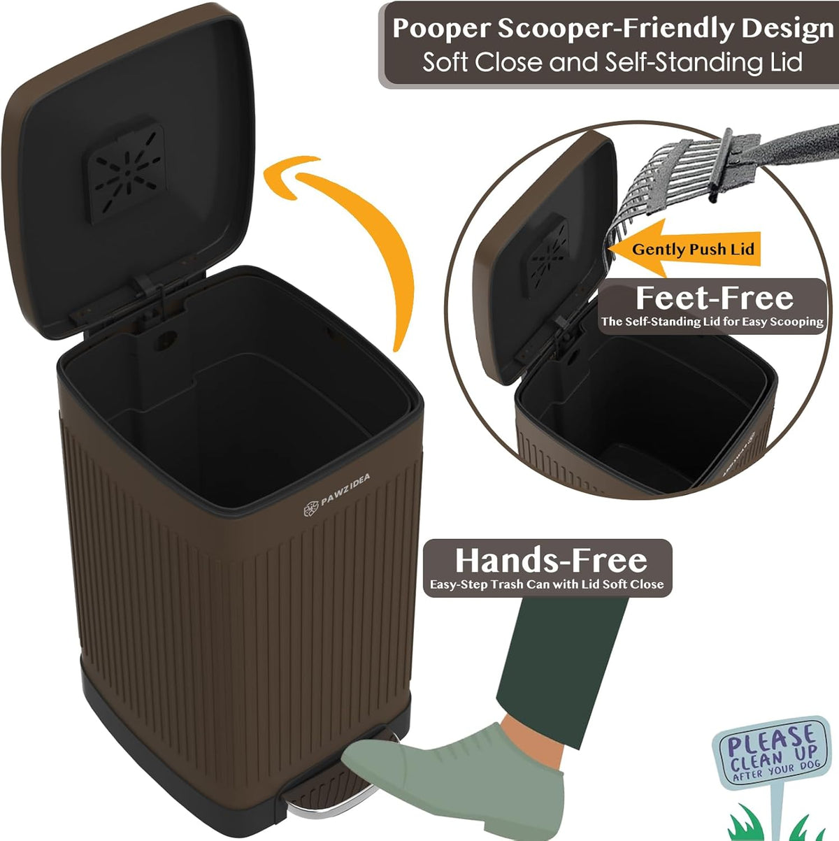 Dog Poop Trash Can Outside Odor Control, Waterproof - image 4