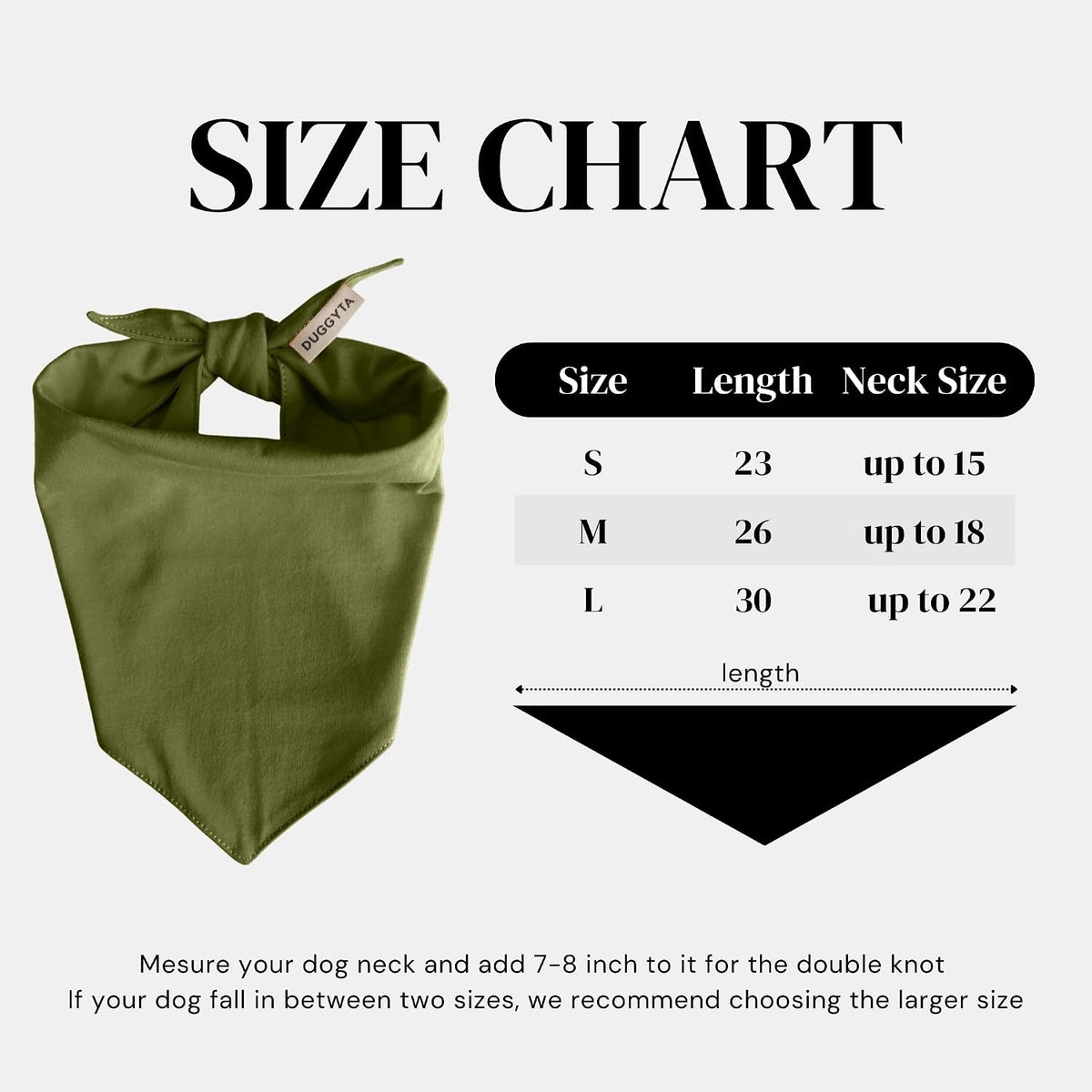 Premium Solid Olive Dog Bandana - Olive / Medium - image 3