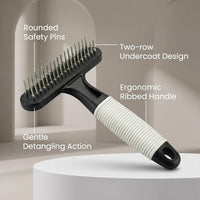 Poodle Pet Dog Grooming Rake - Black / Shedding Comb - image 2