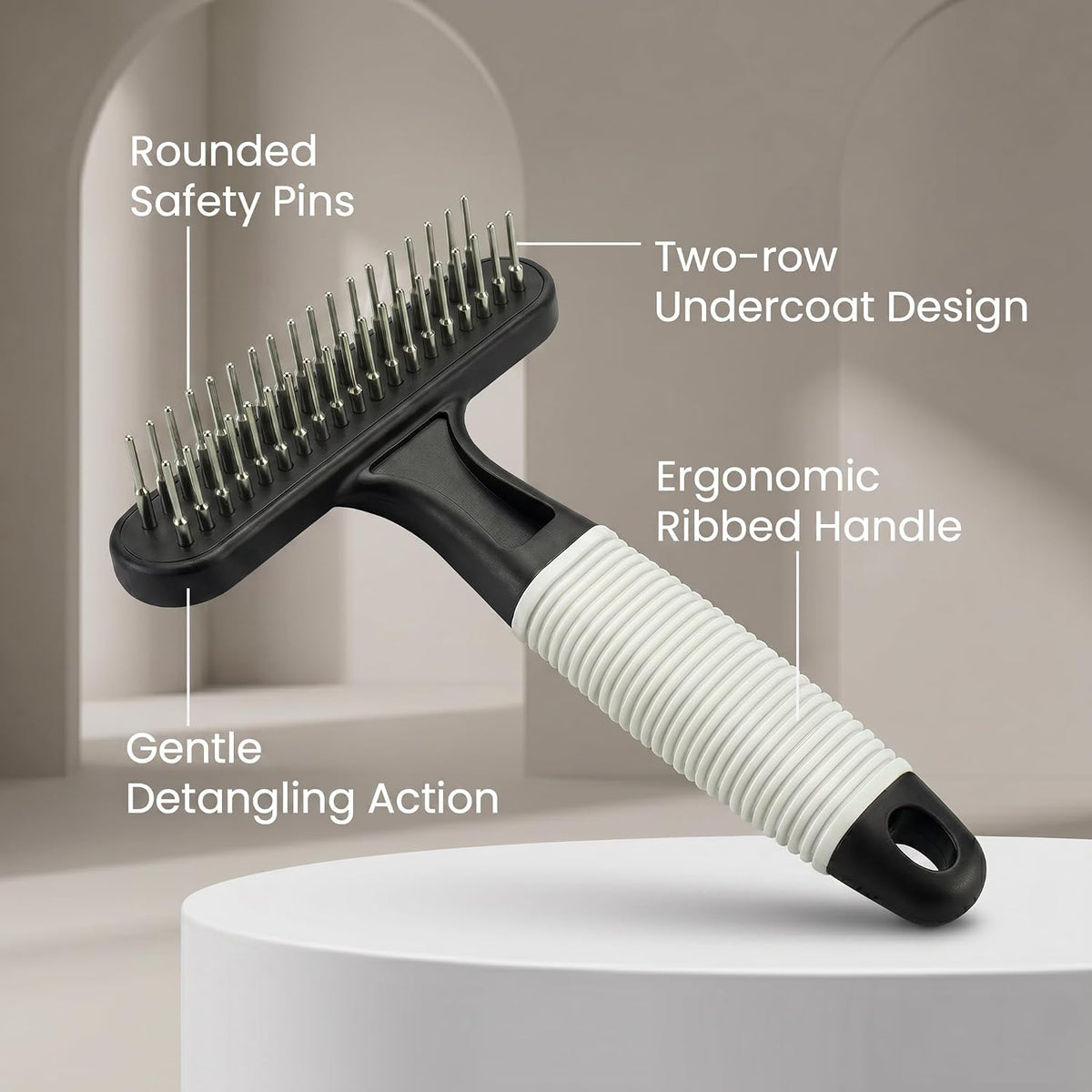 Poodle Pet Dog Grooming Rake - Black / Shedding Comb - image 2