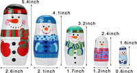 Mornajina set of 5 handmade wooden snowman Russian nesting dolls in different sizes and colors - view 3