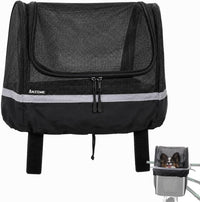 Dog Bike Basket Cover, Drawstring Mesh Pet Safety Cover - 13.0"L x 11.0"W x 10.2"H