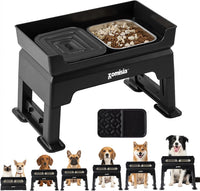 Elevated Dog Bowls, 6 Height Adjustable Raised Dog Bowl Mess Proof – Essentials for Dogs - 2L