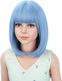 PATTNIUM kids dark blue short bob wig, synthetic with adjustable cap - view 11