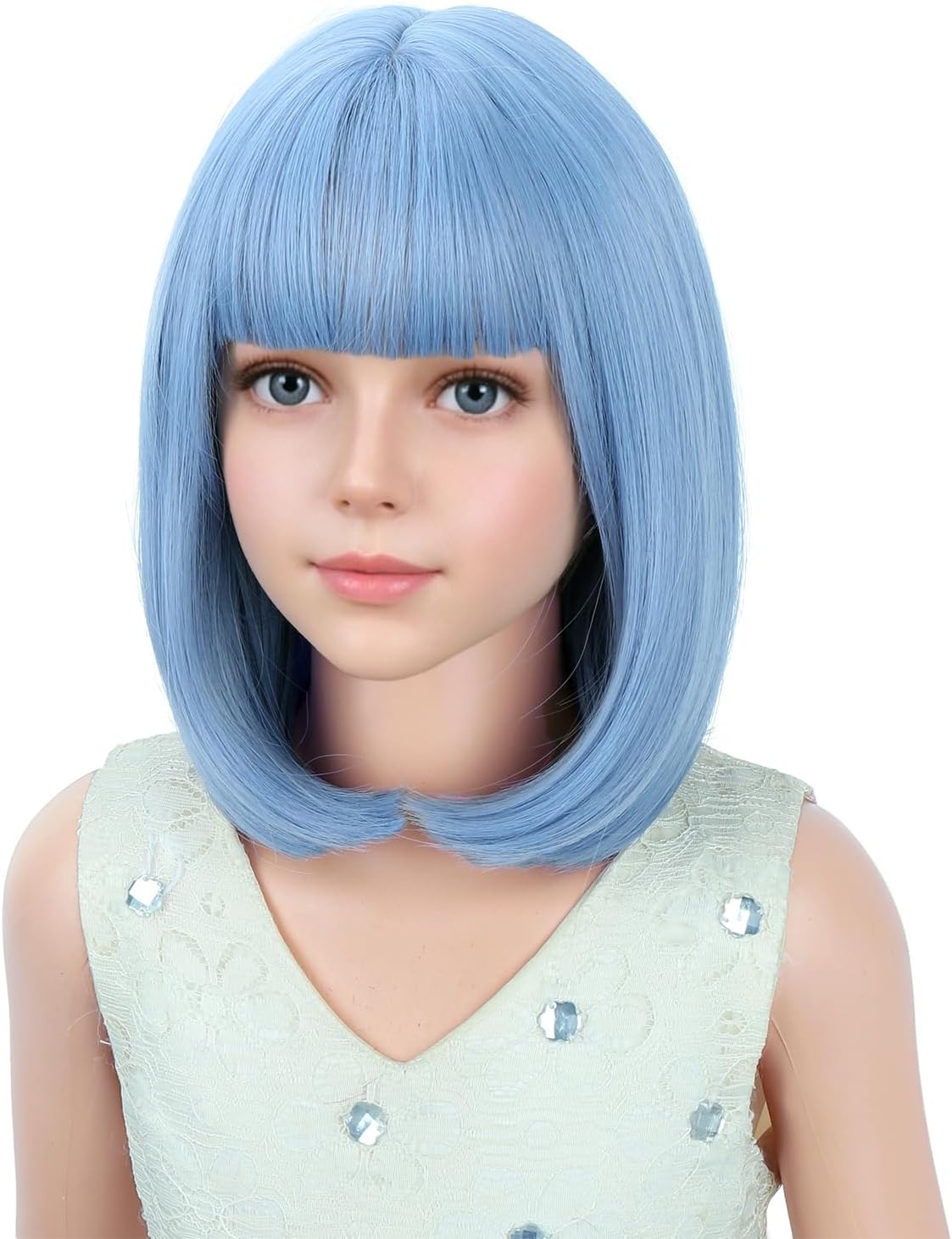 PATTNIUM kids dark blue short bob wig, synthetic with adjustable cap - view 11