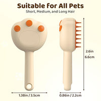 Steam Cat Brush, 6-in-1 Dog Brush Spritz Defur Comb, Steamy Skin Friendly Deshedding Grooming Tool, Suitable for Shedding & Haired Pets, Pet Supplies Accessories,Yellow