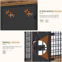 YATINEY Foldable Dog Crate Furniture, Dog Crate with DIY Frame - 37.4"L x 23.6"W x 26.0"H / Rustic Brown + Black - image 4