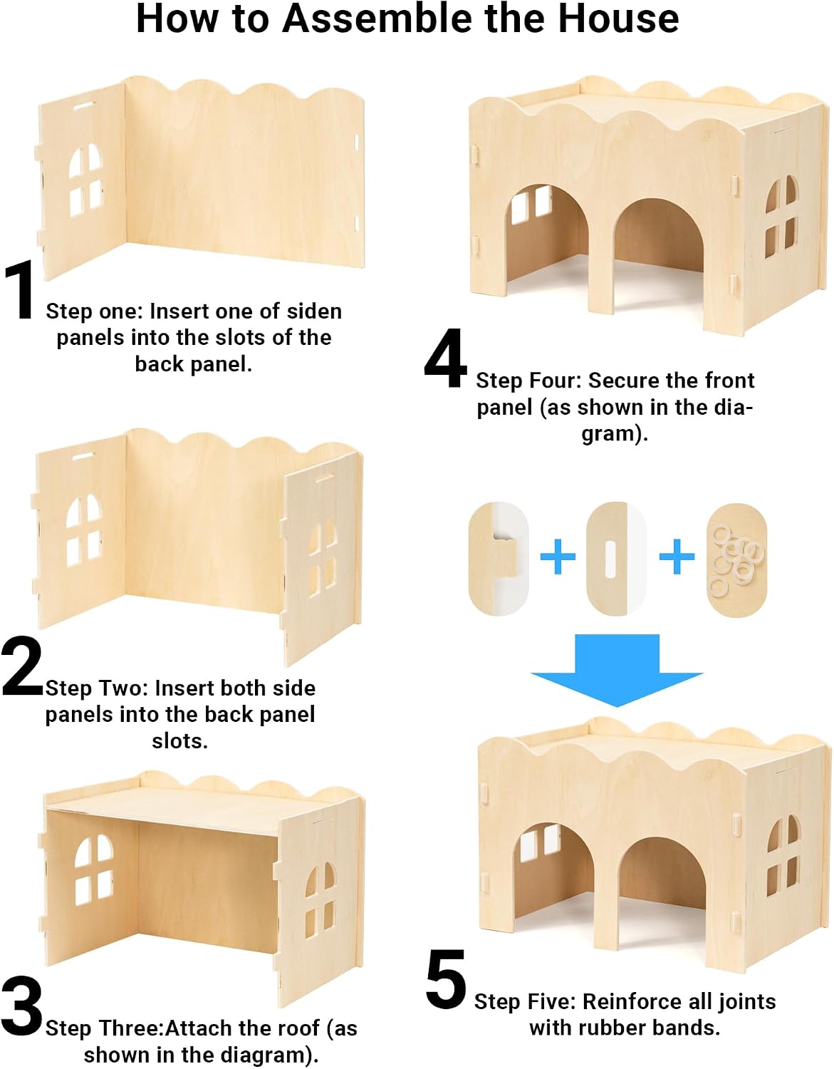 Natural Wooden Chew-Proof Guinea Pig Hideout – Essentials for Small Pets - image 3
