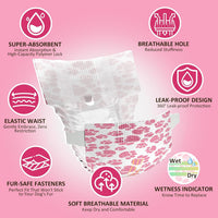 Female Dog Diapers 48 Count Disposable Leakproof Puppy Diapers XXS- Medium