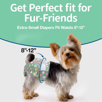 Pet Soft Dog Diapers Female, Disposable Female Dog Diaper - Green Flower / X-Small(12Pcs) - image 2