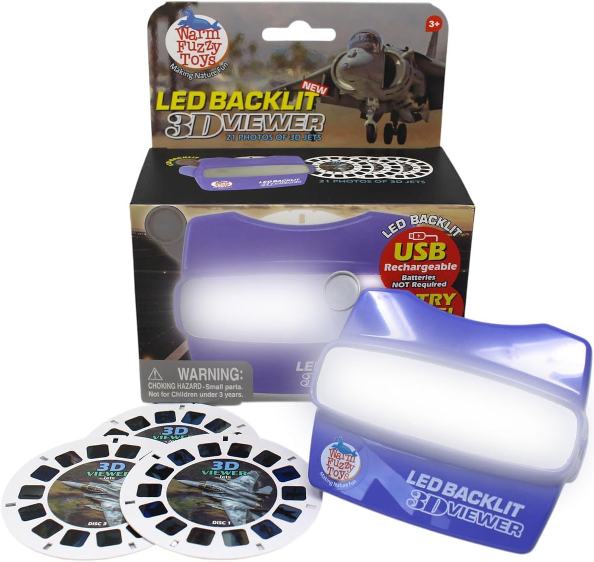 WARM FUZZY LED backlit 3D viewer with natural disasters reels - view 3