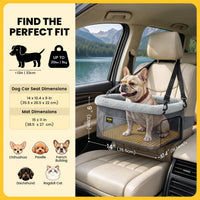Conlun Dog Car Seat Booster, Steel Frame Anti-Collapse - Grey / Dog Car Seat+Cooling Mat - image 2