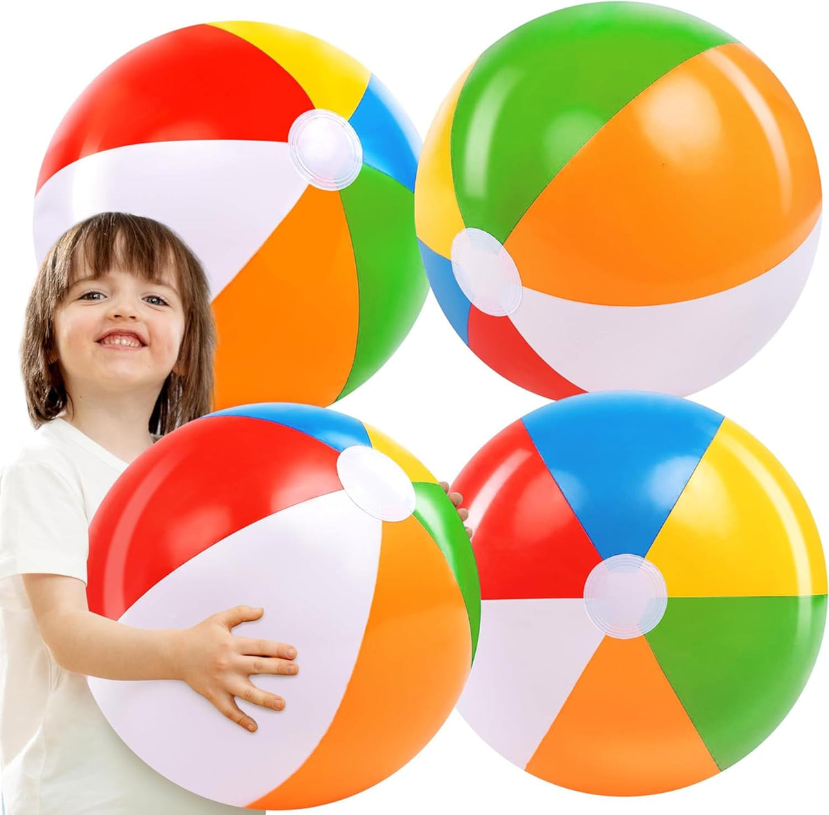 JOYIN 4-Pack 20" Beach Balls - Large