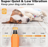 Dog Nail Grinder 5-Speed Upgrade - Professional Rechargeable pet Nail Trimmer with 2 LED Lights Ultra Quiet and Low Vibration Providing Painless Beauty for Large Medium and Small Dogs and Cats