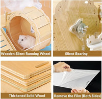 Cycodo 8 in 1 Acrylic Hamster Cage,2-Tier Dwarf Hamster Cage with Wooden Wheel & Hideout,Small Hamster Habitat with Accessories,Clear Pet Mice House(Blue,14" L*10" W*11" H)