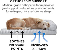 Furhaven Orthopedic Dog Bed for Large Dogs w/ Removable Bolsters & Washable Cover, For Dogs Up to 95 lbs - Plush & Suede Sofa - Gray, Jumbo/XL