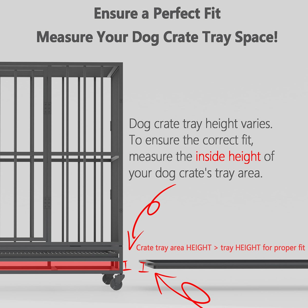 Dog Crate Tray Replacement - 46.9"L x 29.2"W x 1.0"H - image 2