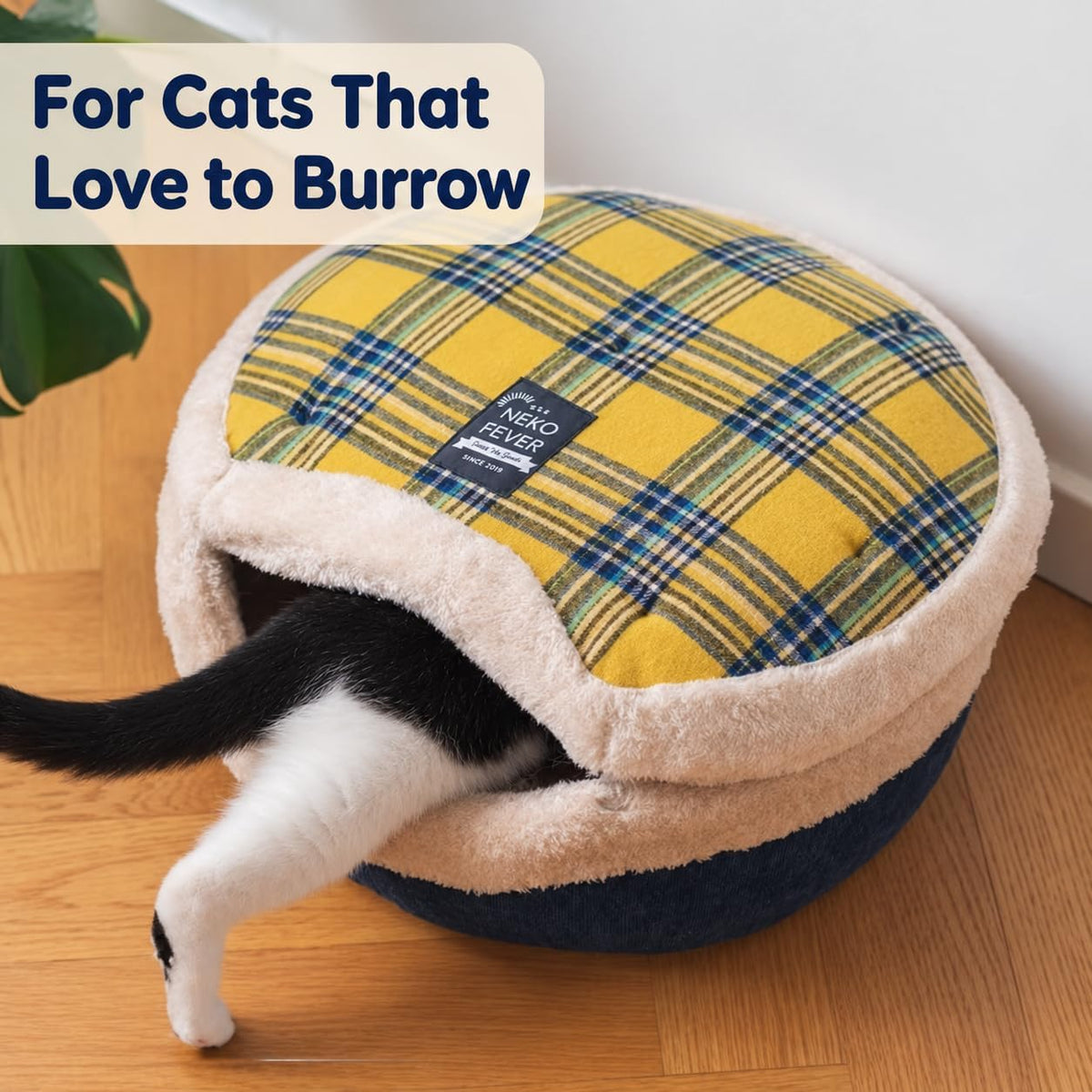 Cat Bed Cave, Enclosed Hideaway with Detachable Lid for Kitten - Brown - image 3