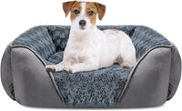 Rectangle Washable Orthopedic Dog Bed for Small - M(25"x 21"x 8") / Grey