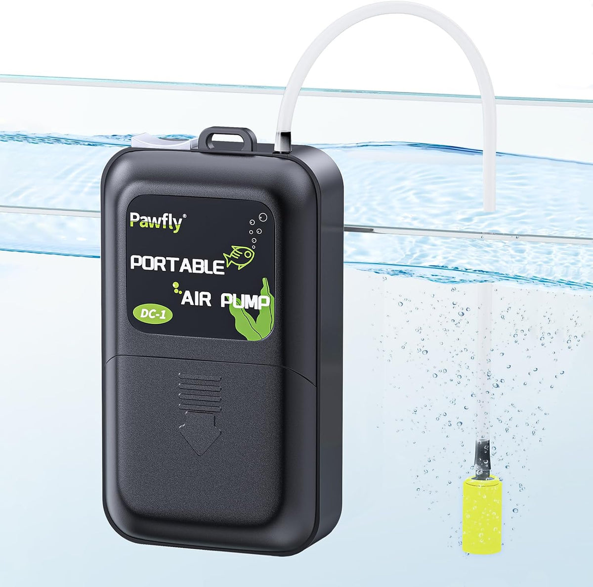 Pawfly Aquarium Air Pump, 40 GPH Portable Aerator Pump - Black