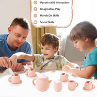 MCGMITT Silicone Tea Party Set, Toy Tea Set for Toddlers Kids - Pink - image 3